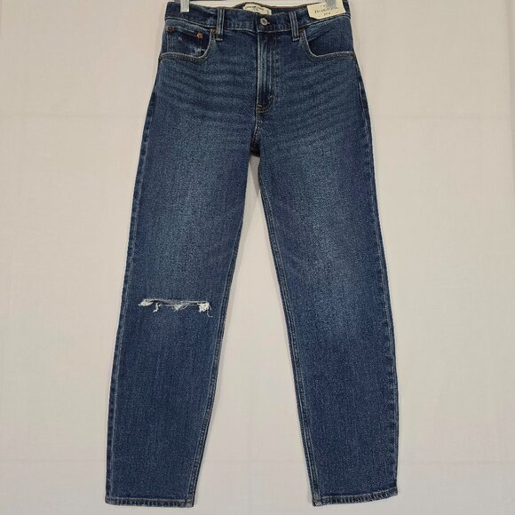 Abercrombie & Fitch Denim - Abercrombie & Fitch High Rise Mom Jeans 27 Blue Distressed NWT